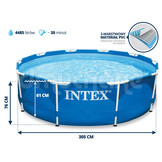 Intex opzetzwembad - Ø305x76cm - blauw - incl reparatiekit