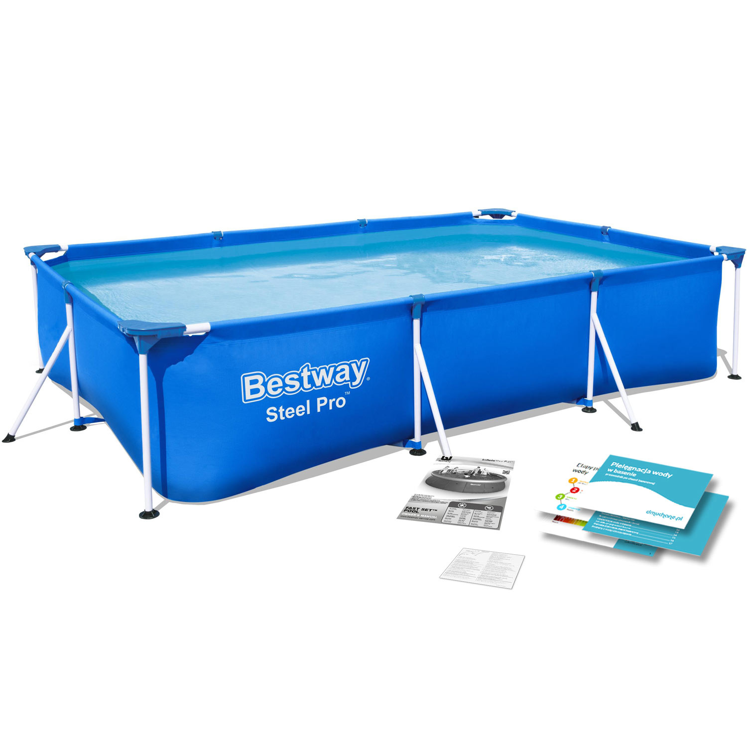 Bestway opzetzwembad - 300x201x66cm - incl reparatiekit - blauw