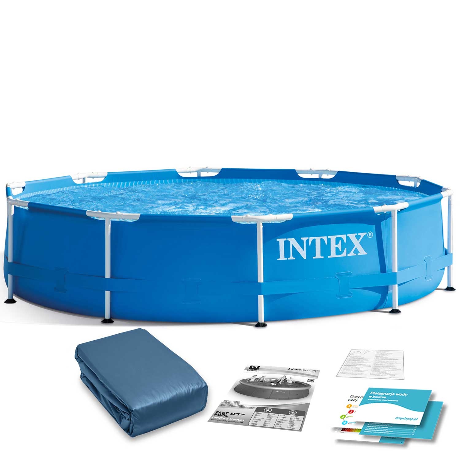 Intex opzetzwembad - 305x76 cm - PVC - blauw