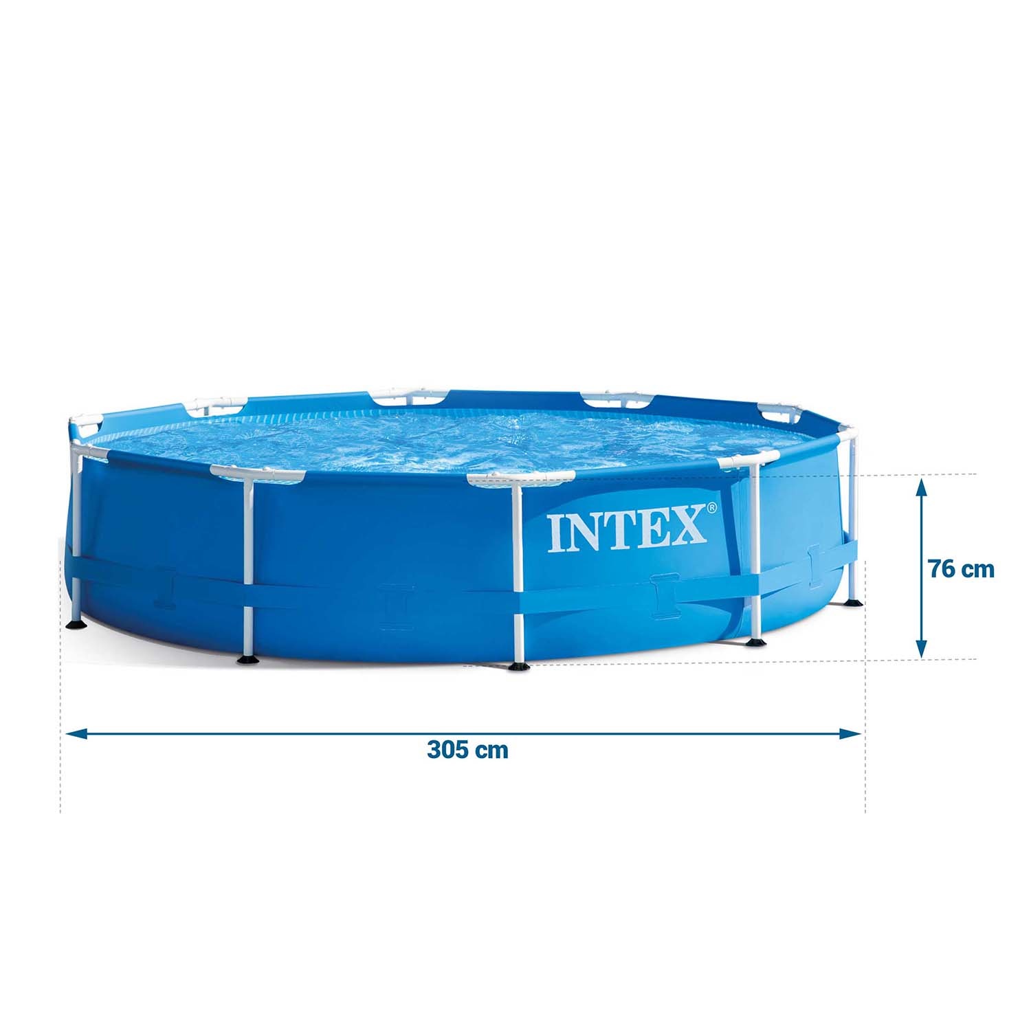Intex opzetzwembad - 305x76 cm - PVC - blauw