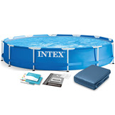 Intex opzetzwembad - Ø366 cm - blauw - incl reparatiekit & zeil