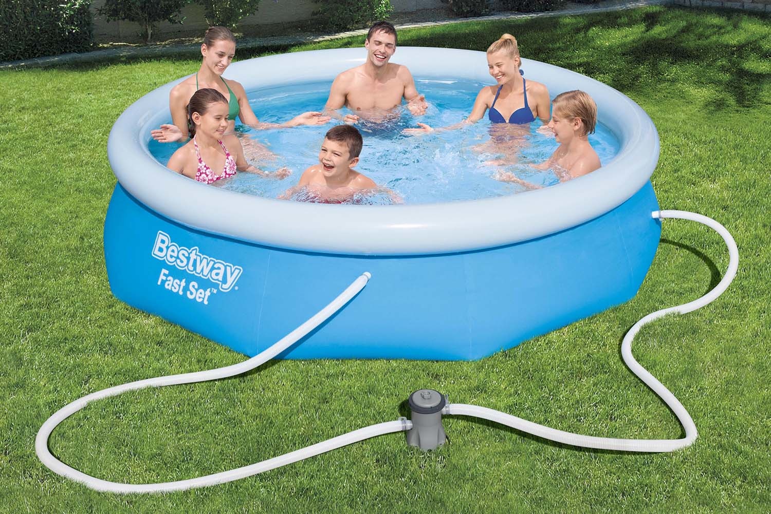 Bestway opblaaszwembad - rond - 305cm - incl fitlerpomp