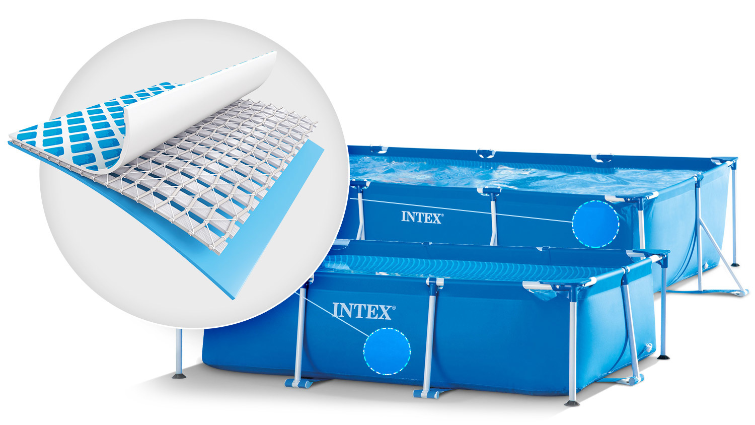Intex opzetzwembad - 305x200x75cm - blauw - incl reparatiekit