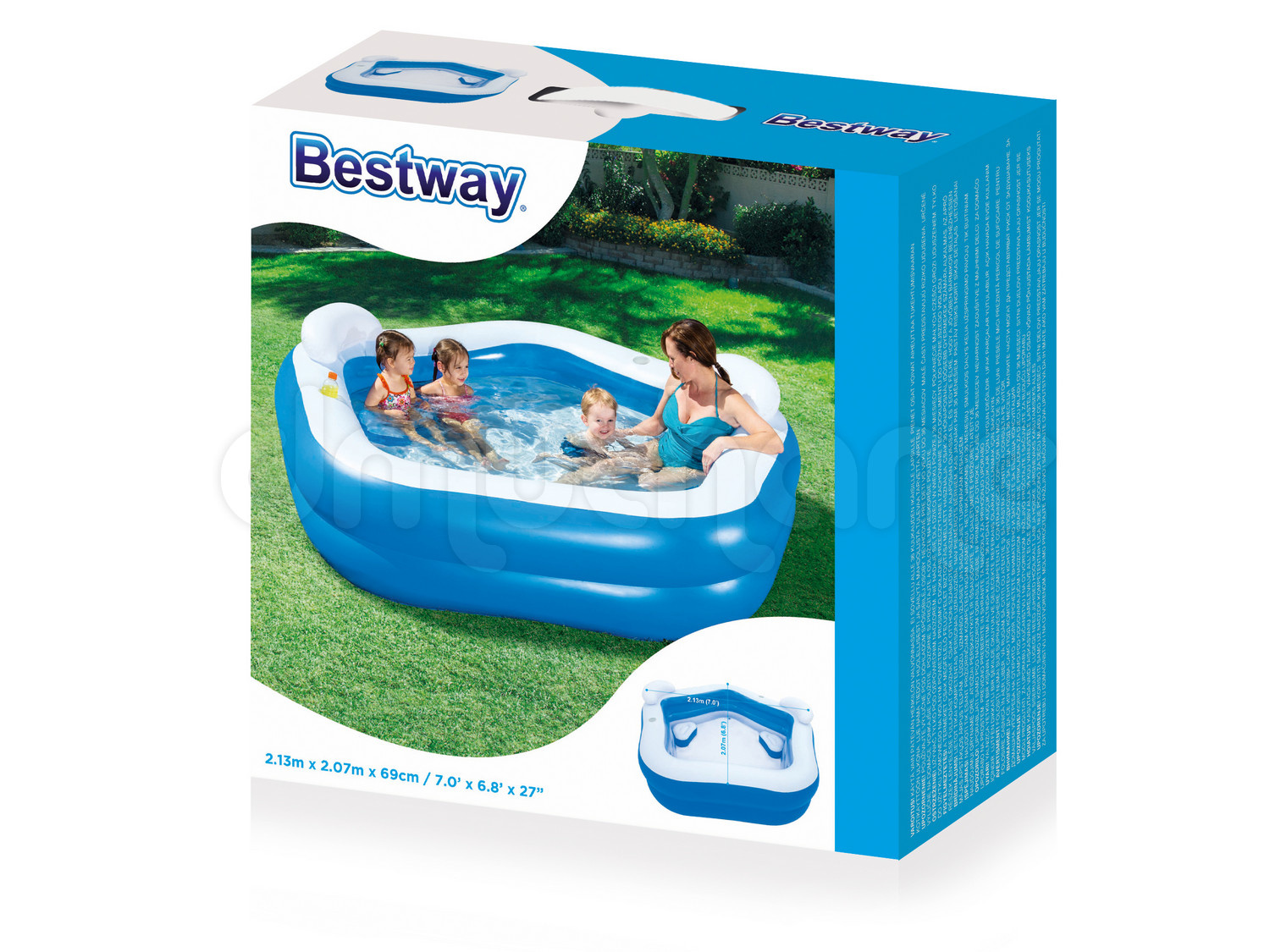 Bestway opblaaszwembad - 213x206x69cm - blauw