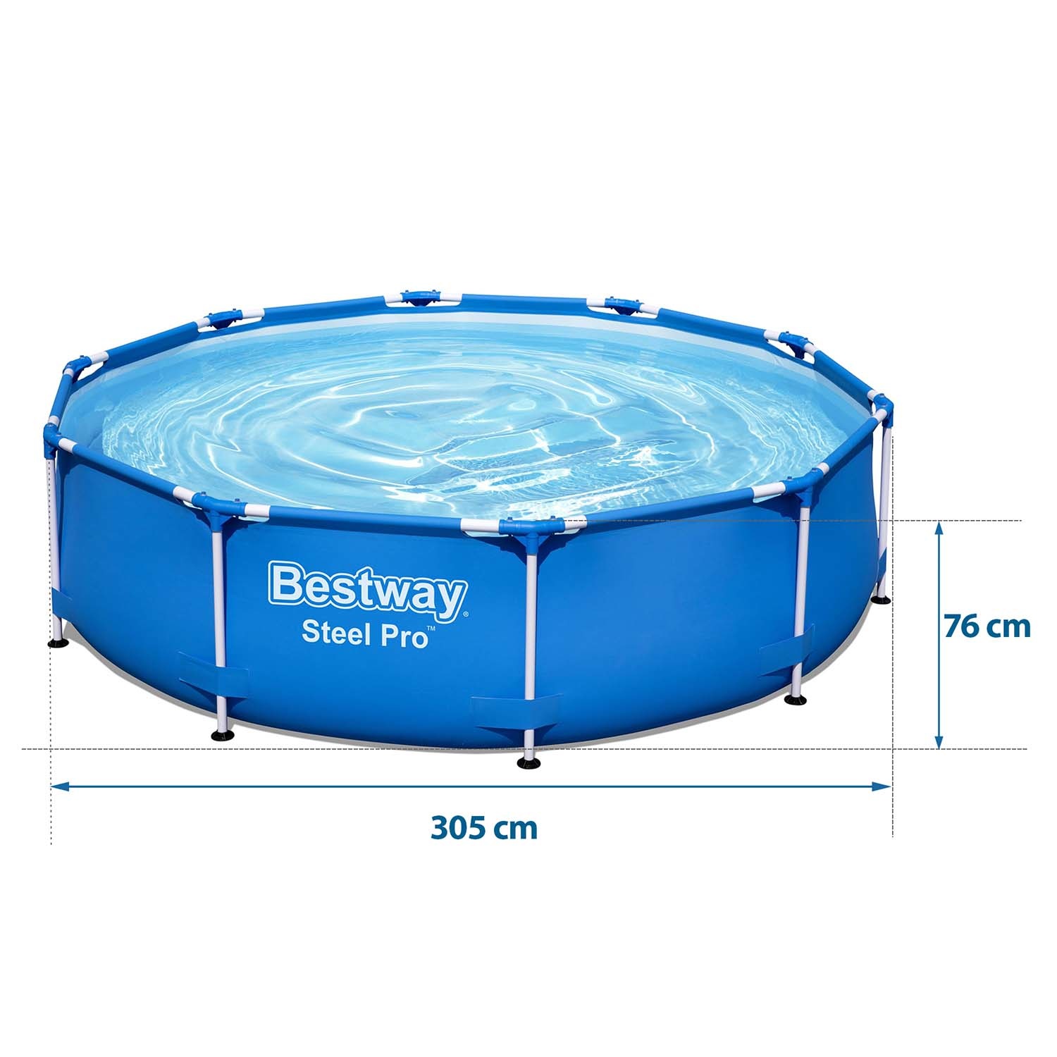 Bestway opzetzwembad - 305x76 cm - incl. reparatiekit en pluggen