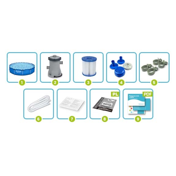 Bestway opzetzwembad - 366x76 cm - incl filterpomp & accessoires