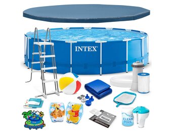 Intex opzetzwembad - 457x122 cm - blauw- accessoires oa. filterpomp & bal