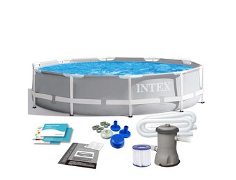 Intex opzetzwembad - 305x76 cm - filterpomp & accessoires - grijs