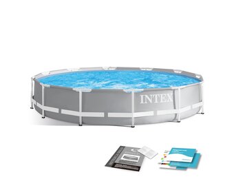 Intex opzetzwembad - 366x76 cm - grijs - incl reparatiekit