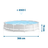 Intex opzetzwembad - 366x76 cm - grijs - incl reparatiekit