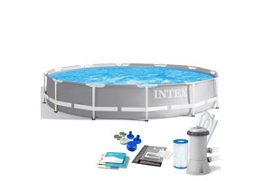 Intex Opzetzwembad - 366 cm - 76 cm - PVC - Grijs