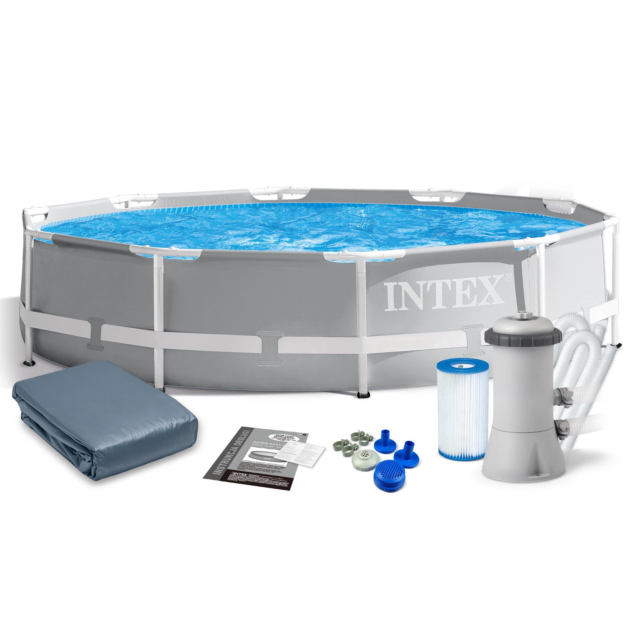 Intex opzetzwembad - 366x76cm - filterpomp & accessoires - grijs