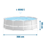 Intex opzetzwembad - 366x99cm - grijs - filterpomp & accessoires