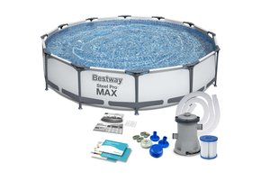 Bestway opzetzwembad - 366x76cm - wit - filterpomp & accessoires