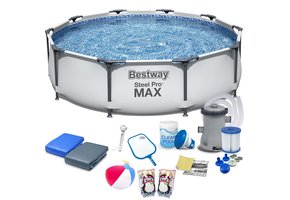 Bestway opzetzwembad - Ø305cm - filterpomp & accessoires - wit