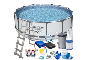 Bestway opzetzwembad - 457x122cm - blauw - filterpomp & accessoires