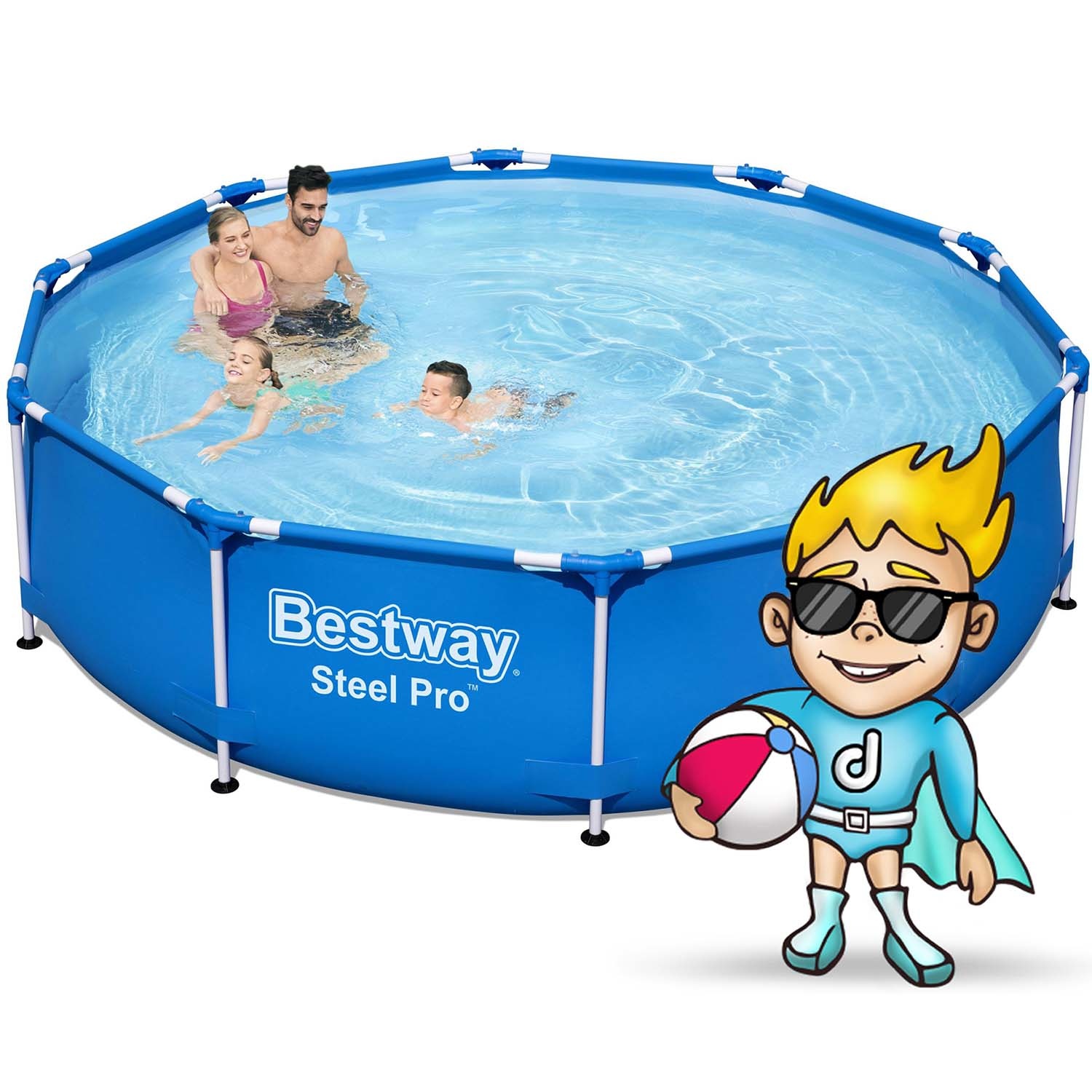 Bestway opzetzwembad - 305x76cm - incl accessoires, filterpomp & bal