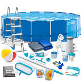 Intex opzetzwembad - 457cm - 3-laags PVC - blauw