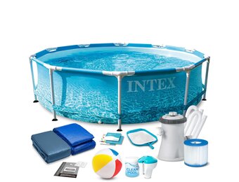Intex opzetzwembad - 305cmx76cm - water print - filterpomp & accessoires