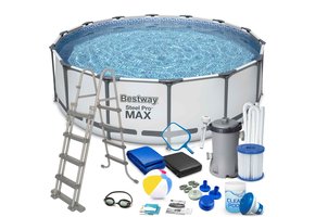Bestway opzetzwembad - Ø457cm - filterpomp & accessoires - wit