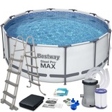 Bestway opzetzwembad - Ø396cm - filterpomp & accessoires - wit