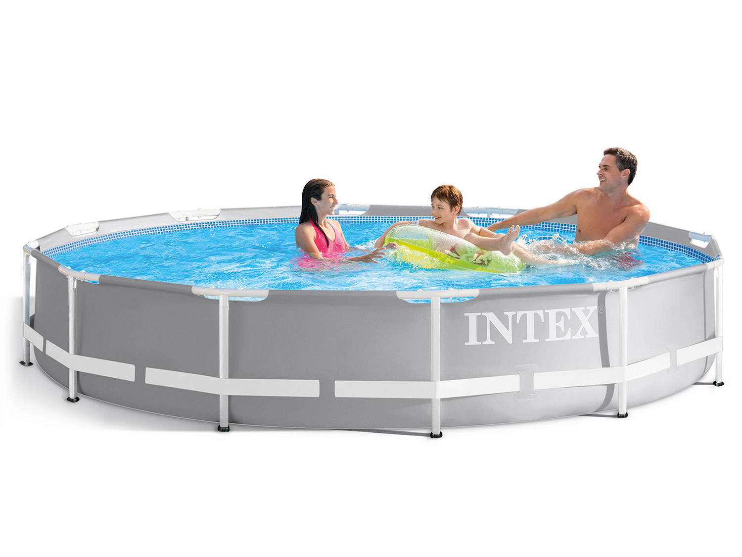 Intex opzetzwembad - 366x76 cm - grijs - accessoires, filterpomp & bal