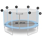 Neo-Sport - trampoline net - ø183cm - hoogte 150 cm - voor 6 palen