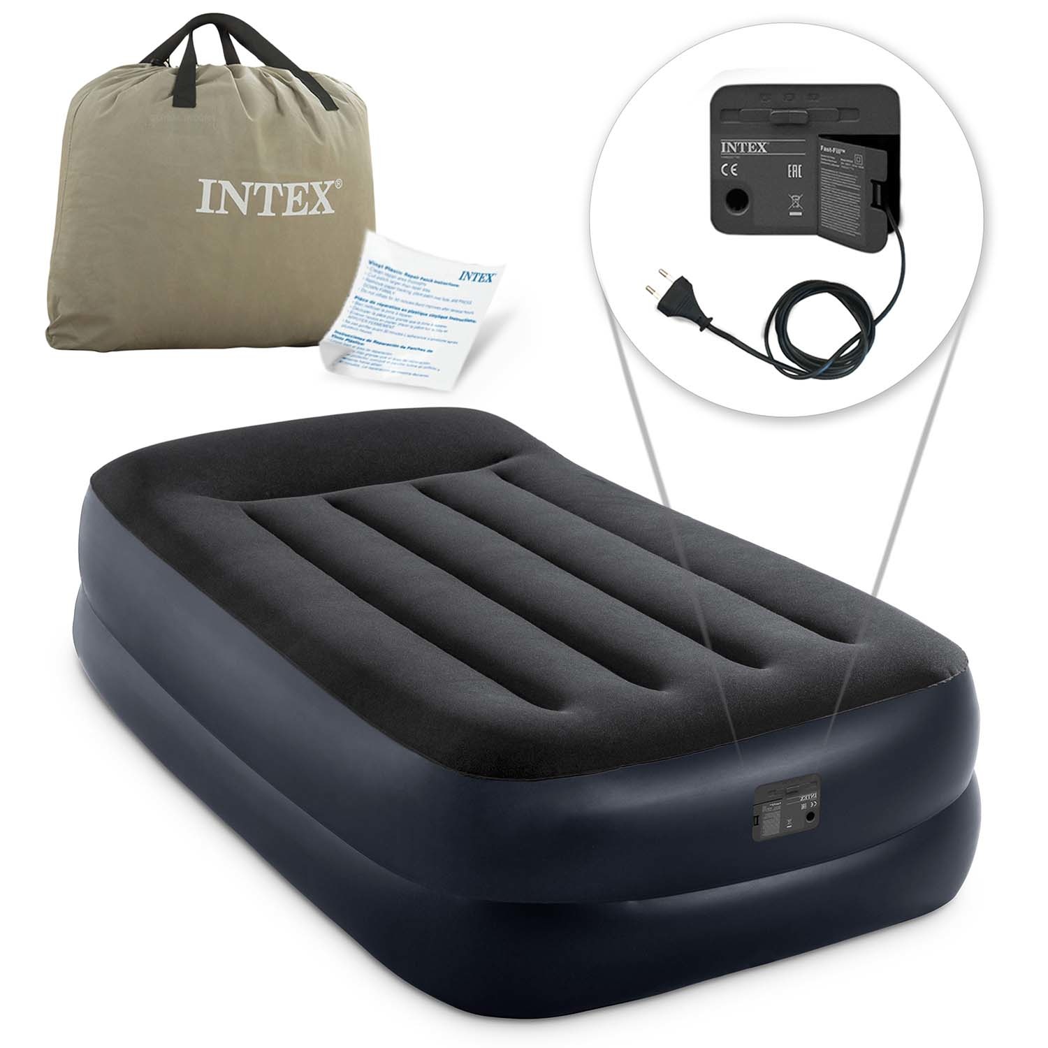 INTEX Luchtbed - 1 persoons - ingebouwde pomp - 191x99x42 cm