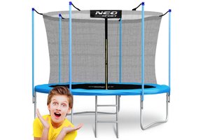 Trampoline - ø252 cm - blauw - incl. metalen trapje & net