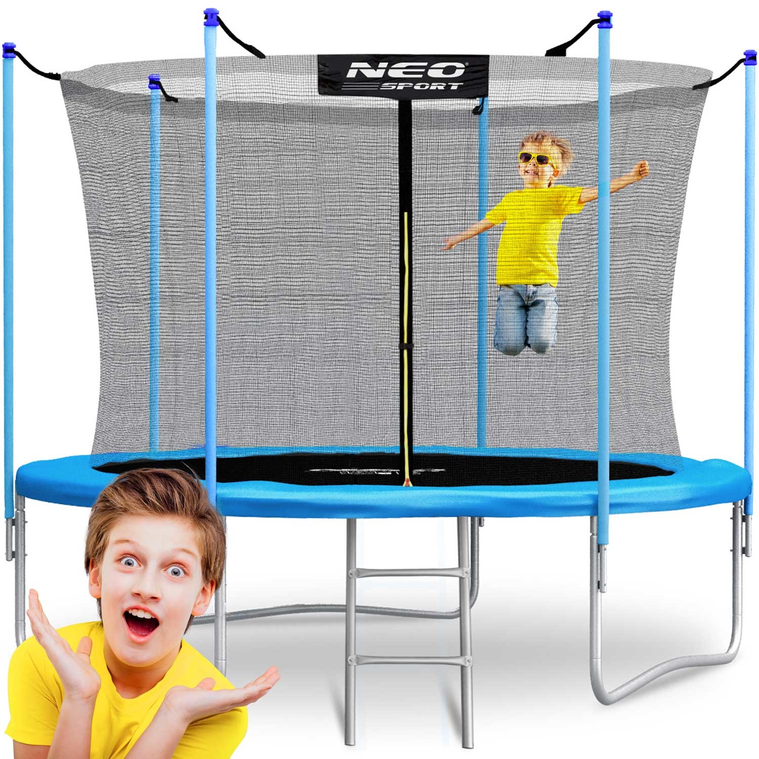 Trampoline - ø312cm - Max. 150 kg - incl. metalen trapje & net