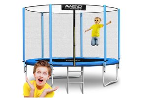 Trampoline - ø312cm - blauw - 150kg max - met ladder en net