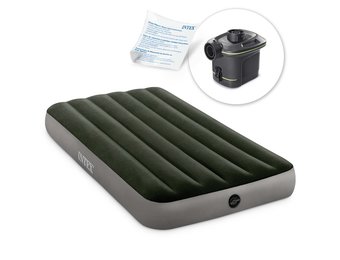 INTEX Luchtbed - 1 persoons - met pomp - 191x99x25cm - groen