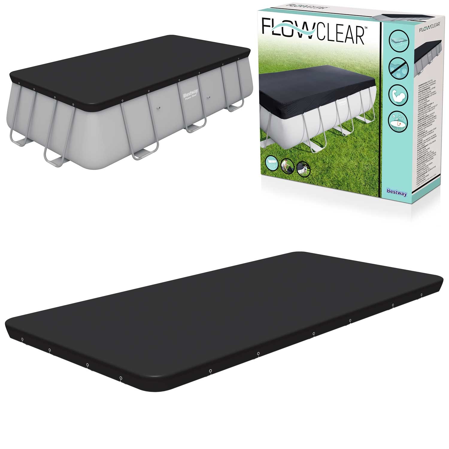 Bestway - zwembad afdekzeil - rechthoekig - 396x185cm - blauw