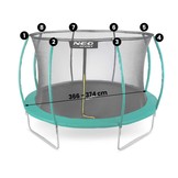 Neo-Sport - trampoline binnen net - ø427-435 cm - voor 8 palen