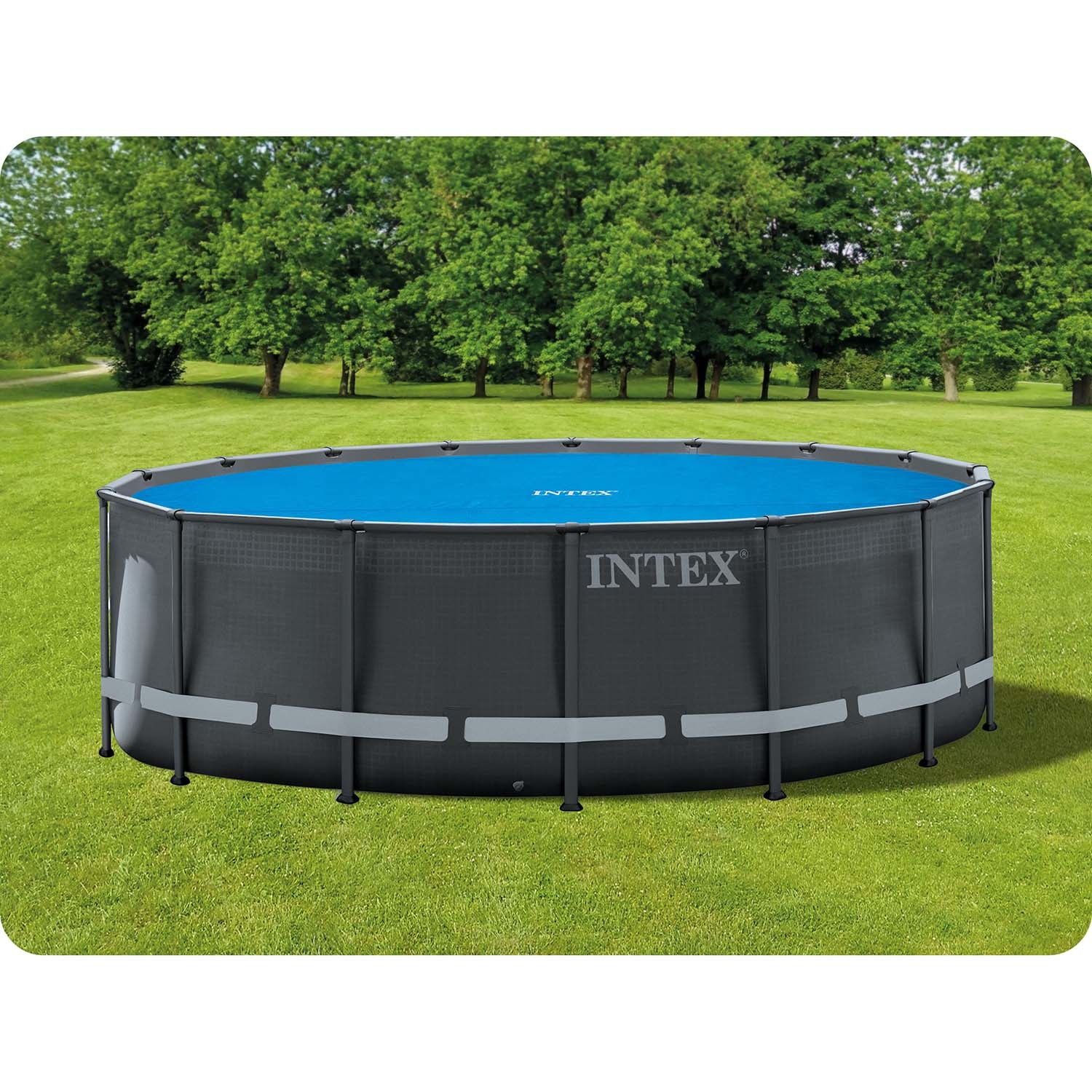 Intex - zwembad afdekzeil - voor ronde zwembaden - diameter 470cm - 150g/m2 - Zilver