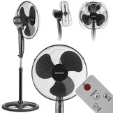 Staande ventilator - ⌀40 cm - 103-123 cm hoog - zwart- met afstandsbediening