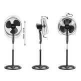 Staande ventilator - ⌀40 cm - 103-123 cm hoog - zwart- met afstandsbediening