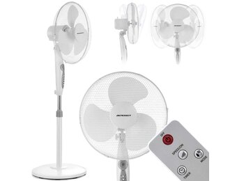 Staande ventilator - ⌀40cm - met afstandsbediening - verstelbaar in hoogte - zwart