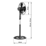 Staande ventilator - ⌀40cm - 3 snelheden - verstelbaar in hoogte - zwart