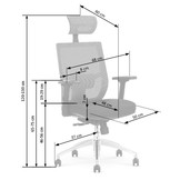 ADMIRAL - bureaustoel - verstelbare hoofdsteun - zwart grijs