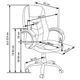 CODY - bureaustoel - 64x111-119x65 cm - bruin