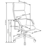 CODY - bureaustoel - 60x117-124x63 cm - wit zwart