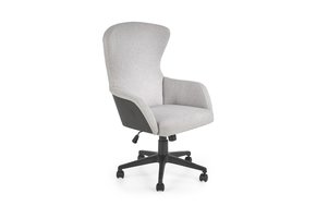 DOVER - bureaustoel -  64x104-115x65 cm - lichtgrijs zwart
