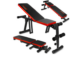 Halterbank - fitnessbank - verstelbaar - 136x34x51cm - zwart