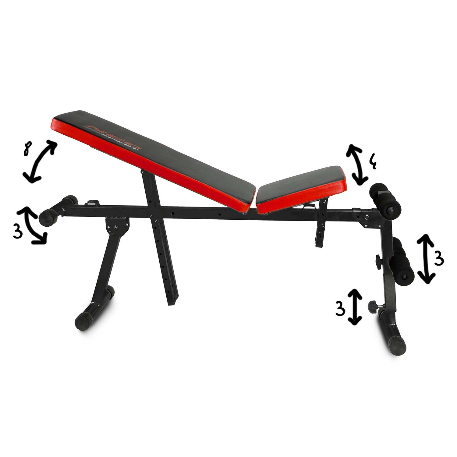 Halterbank - fitnessbank - verstelbaar - 136x34x51cm - zwart