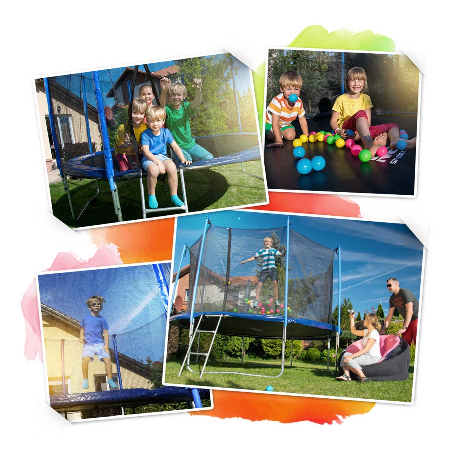 Trampoline - 404 cm - 13ft - met net - tot 150 kg - lichtblauw