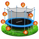 Trampoline - 404 cm - 13ft - met net - tot 150 kg - lichtblauw