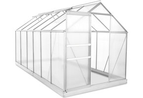 Tuinkas 3x2.2x1.9m - Versterkte folie - Metalen buizen - Wit