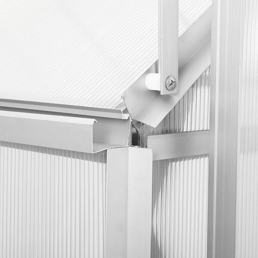 Tuinkas 3x2.2x1.9m - Versterkte folie - Metalen buizen - Wit