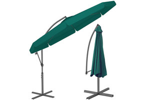 Zweefparasol - 300cm - Verstelbaar - Groen